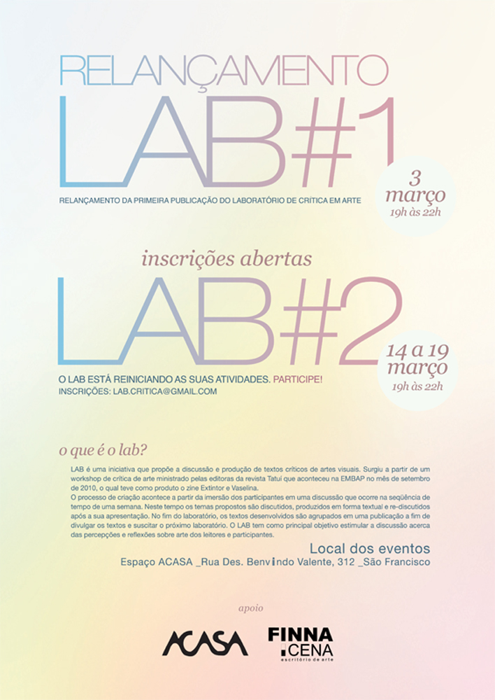 INSCRIÇÕES ABERTAS LAB#2