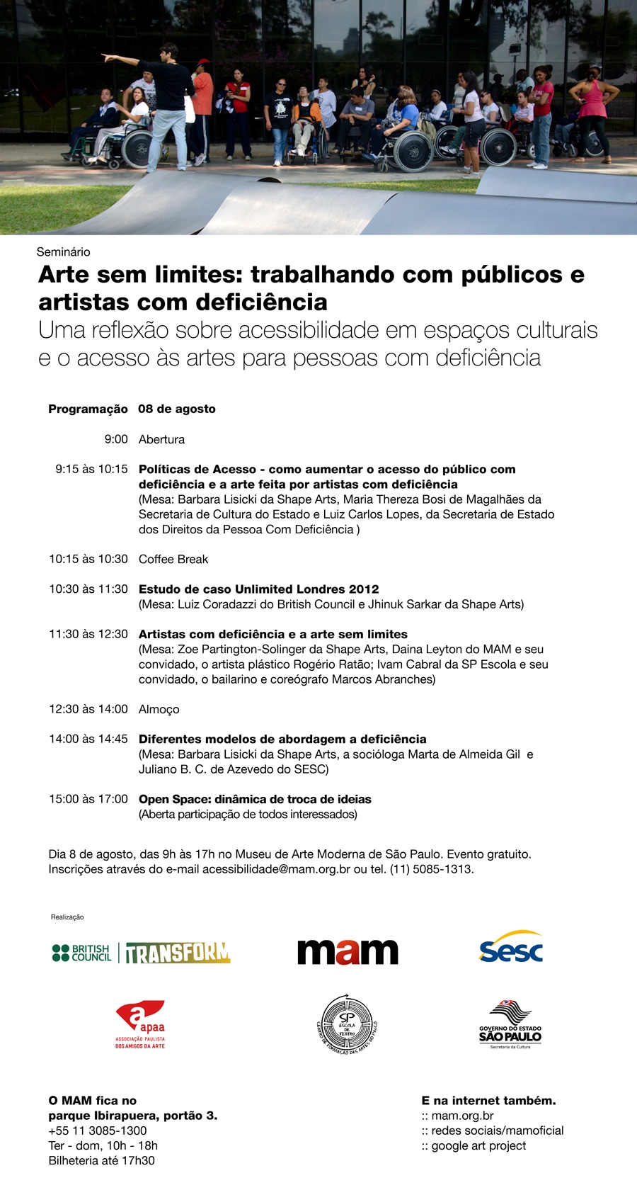 Seminário Arte sem limites: trabalhando com públicos e artistas com deficiência