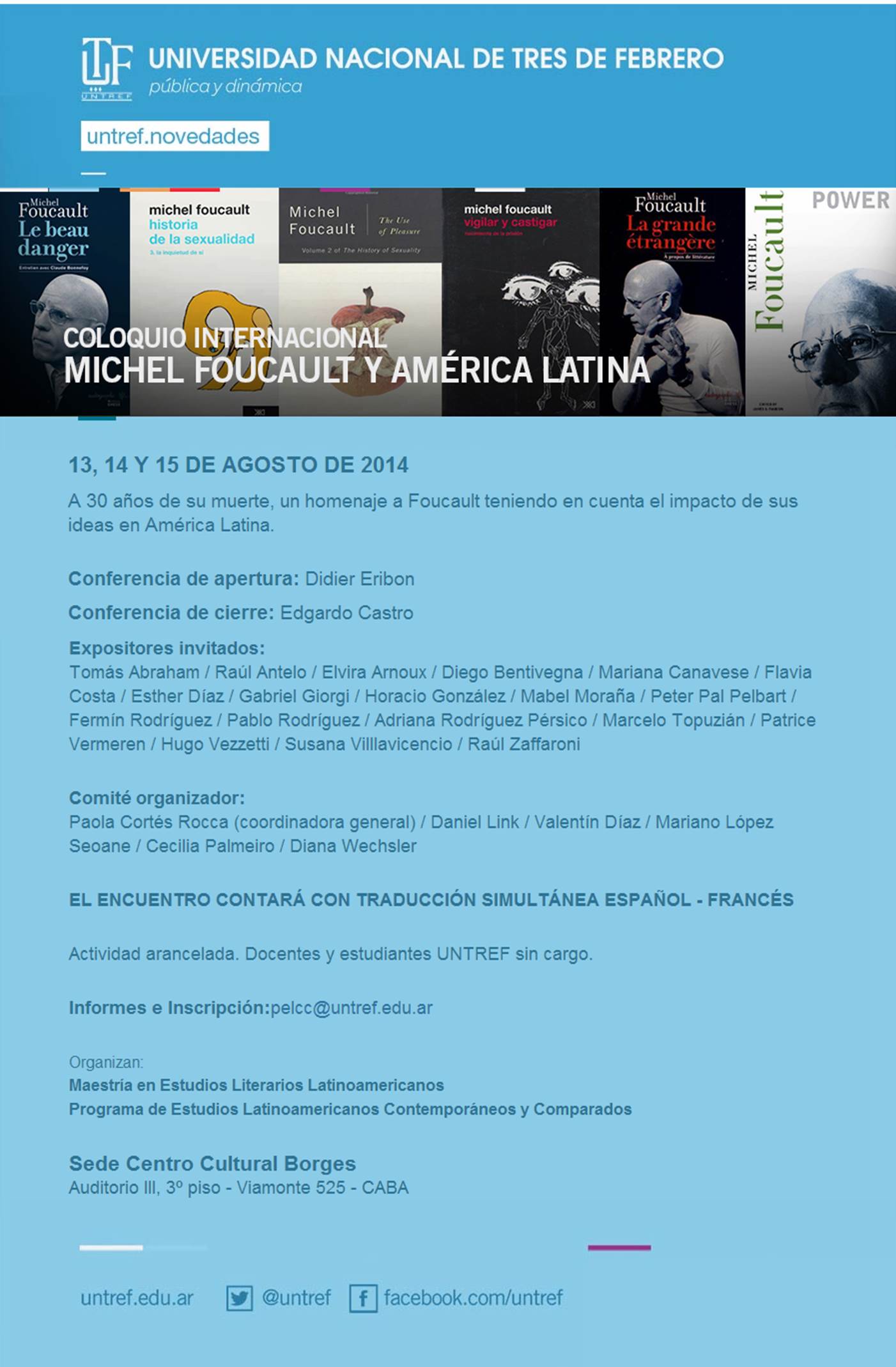 Coloquio internacional Michel Foucault y América Latina - Ficha de inscripción  