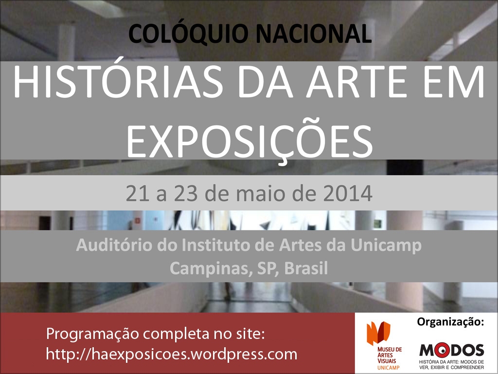 Programação Colóquio: HISTORIA DA ARTE EM EXPOSIÇÕES